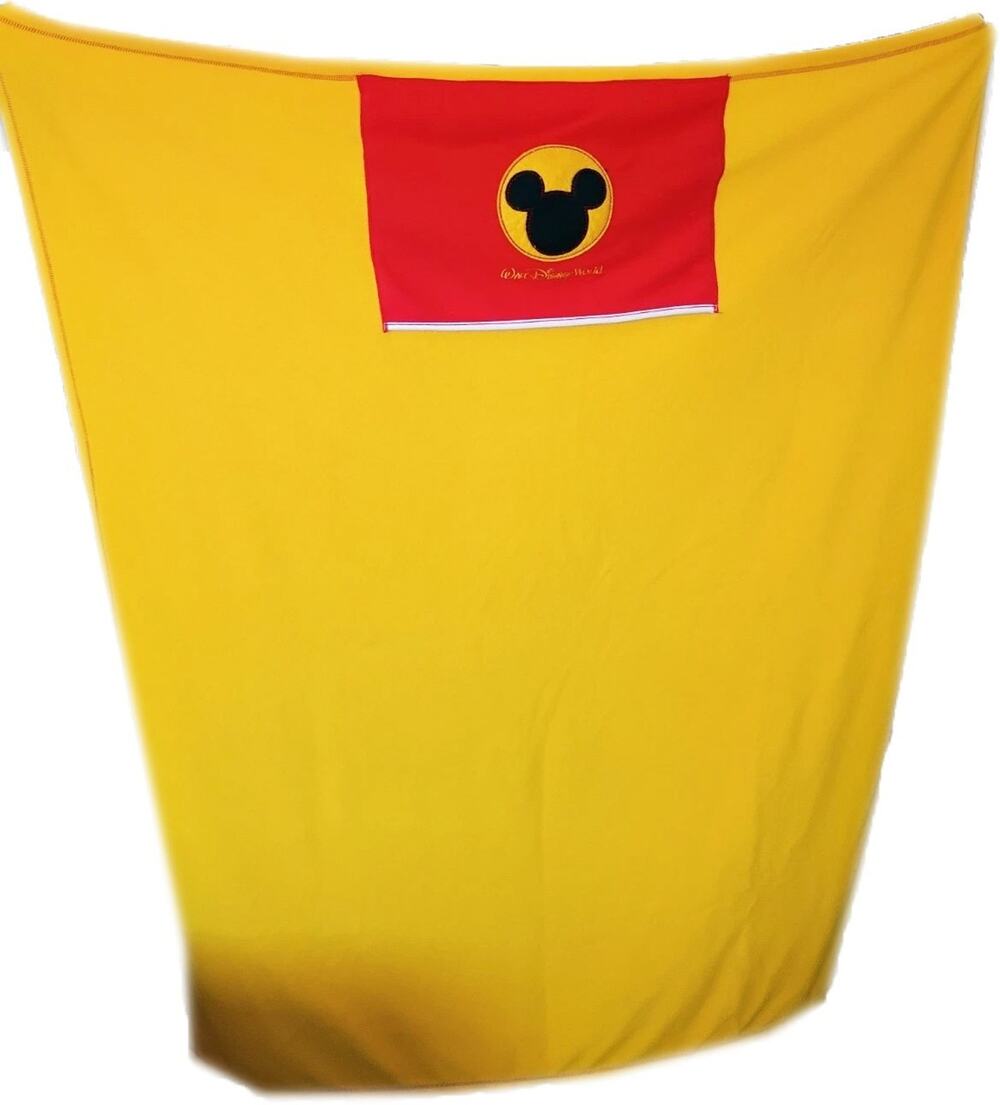 Walt Disney World Mickey Mouse Yellow Red Fleece Pocket Throw Blanket